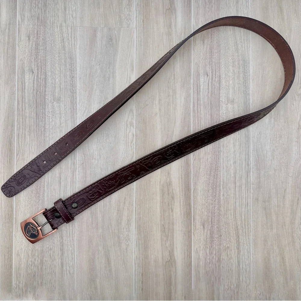 Australian Tooled Leather Belt Kangaroos Boomerangs Size 36 | Made in Australia